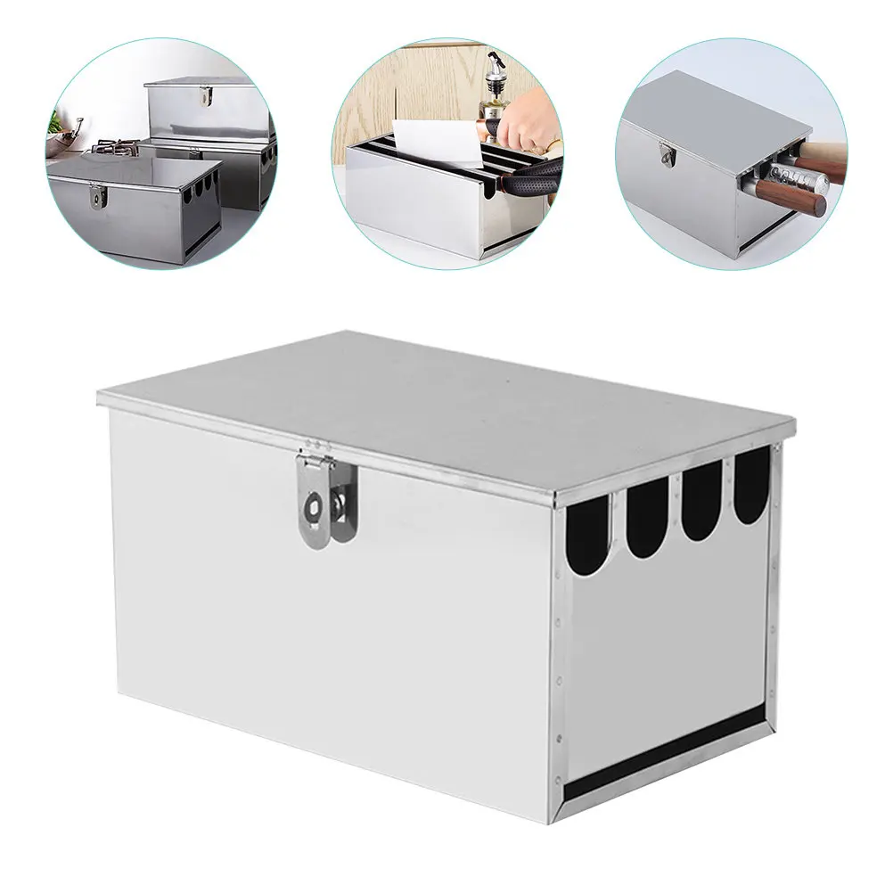 

Stainless Steel 4-Slot Cutter Holder Kitchen Cutter Rack Heavy Duty Storage Stand for Home Restaurant Countertop Organizer