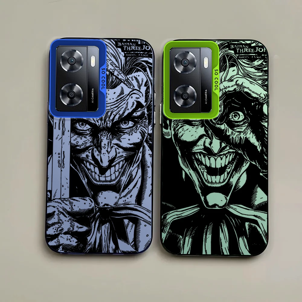 B-atmans Classic Villain Joker For OPPO Reno A98 A78 A76 A74 A58 8T 7Z 7 6 Pro 2020 4G 5G Fashion Colorful Silver Phone Case