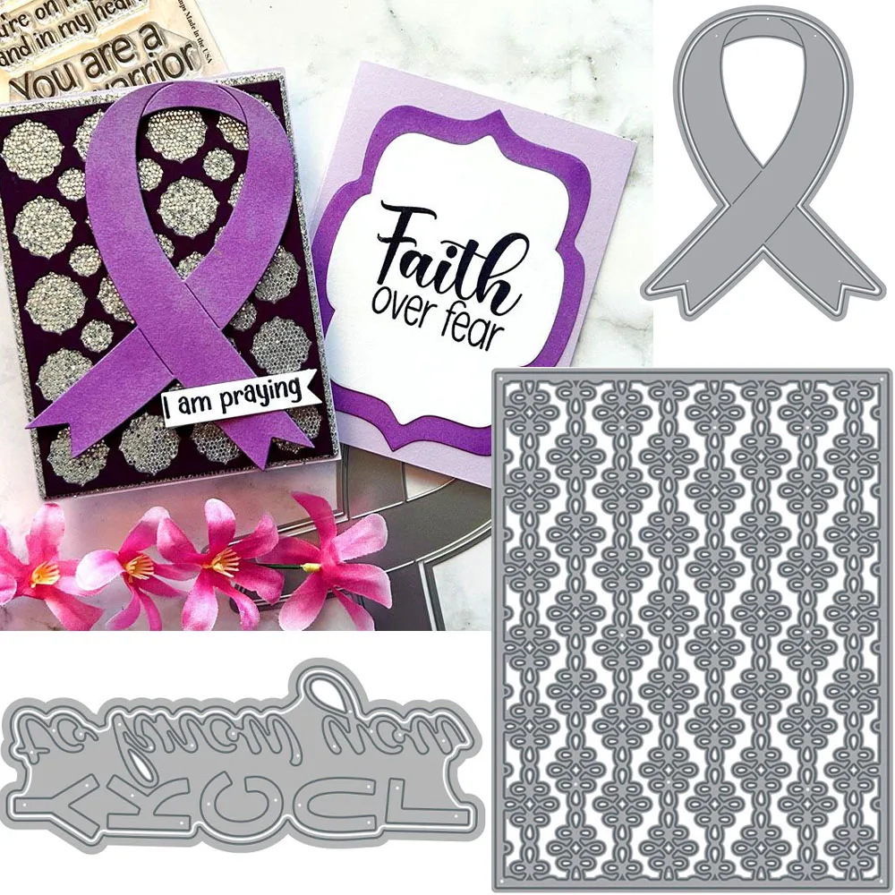

Awareness Ribbon Stand & Say Lucky to Know You Word Die Set 2025 New Craft Dies Cut Scrapbooking Photo Album Embossing Home Card