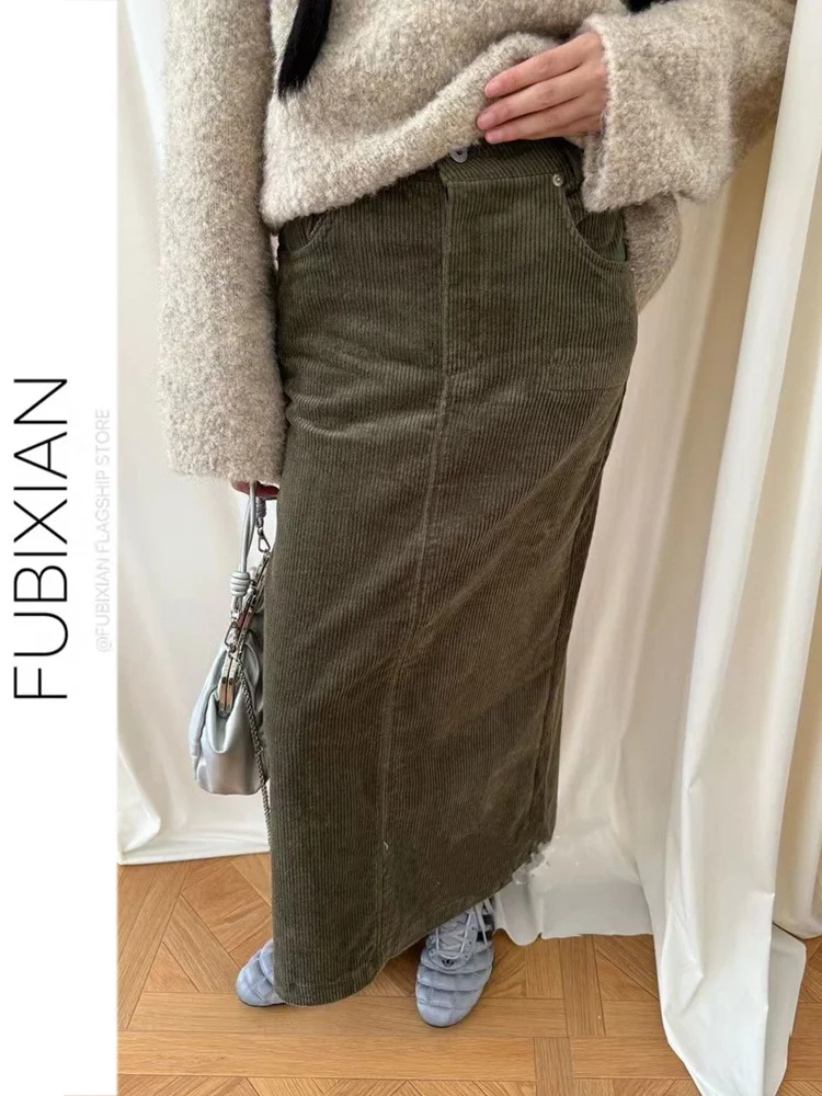 

Юбка-трапеция из вельвета с высокой талией, прямого кроя, для молодых девушек и девушек-подростков, повседневная, средней длины