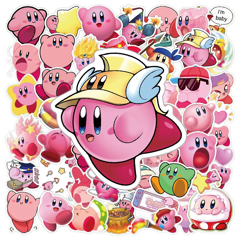 10/30/50pcs Cute Game Kirby Stickers Anime Kawaii Girls DIY Luggage Guitar Laptop Graffiti Vinyl Cartoon Sticker Kids Decal Toys