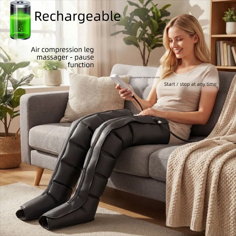Remote Control Air Compression Leg Massager Electric Pressure Massage Device, Relieve Leg Fatigue, Full Body Relax