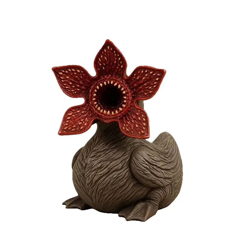 Eerie Monster Duck Figurine Petal Jaw Duck Statue Gothic Horror Collect Sculpture Home Office Desk Decoration Ornament