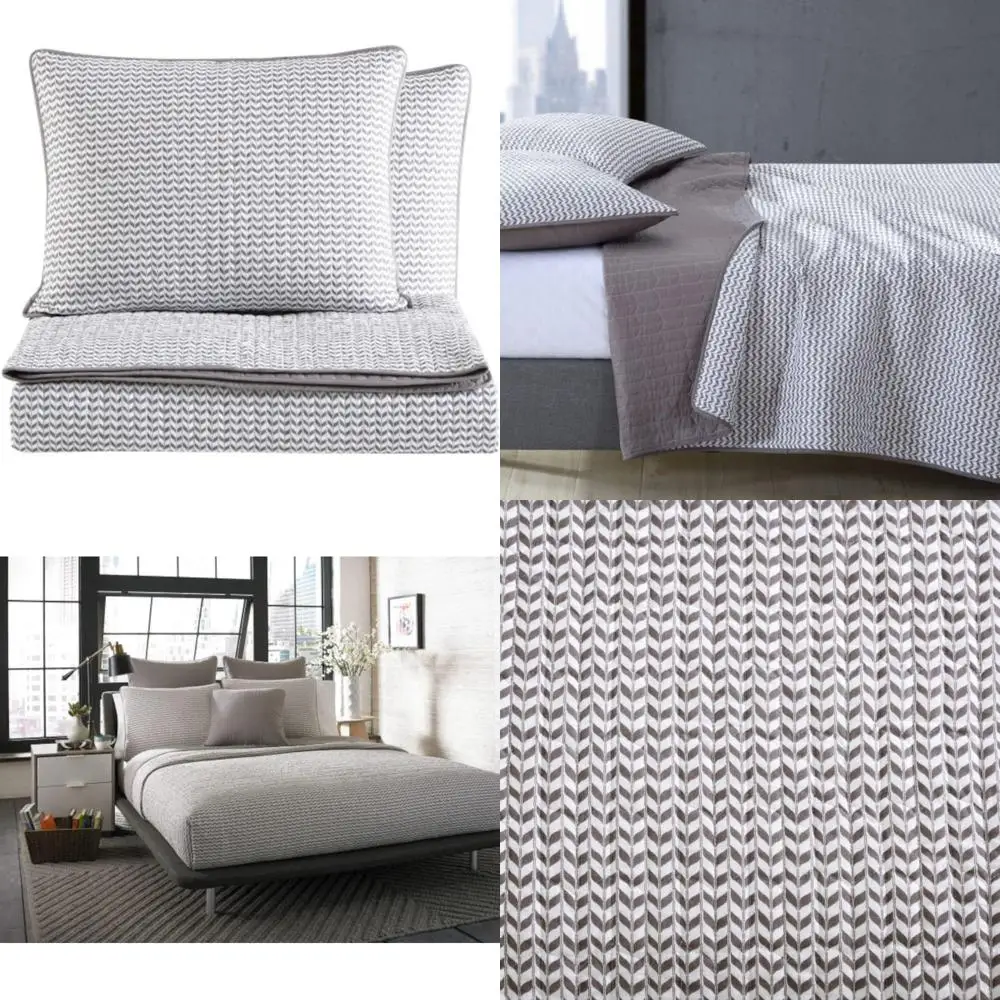 

Роскошный двусторонний комплект из хлопкового королевского одеяла с подходящими шамами в темно-серых листьях