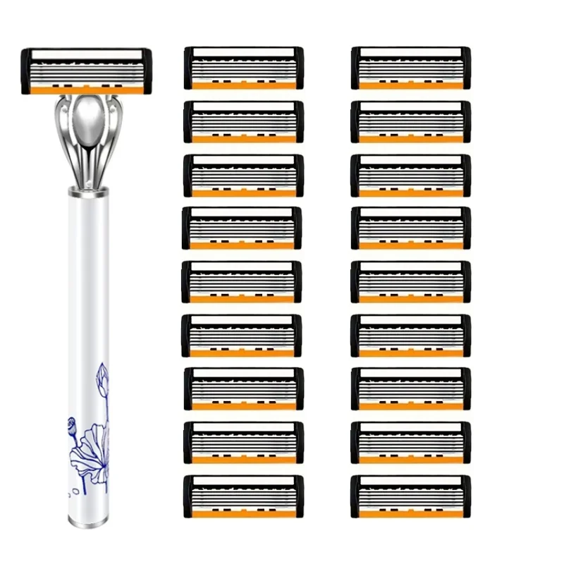 ماكينة حلاقة مكونة من ست طبقات للرجال والنساء، مزيل شعر يدوي للسفر مع شريط مضاد للانزلاق لتجربة حلاقة ناعمة وآمنة #6