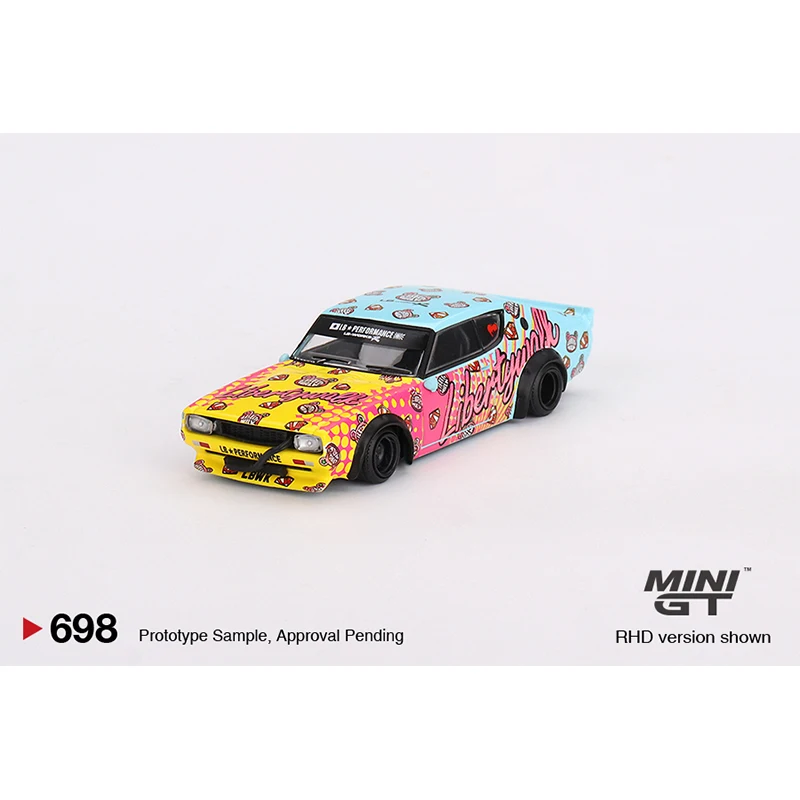 MINIGT 698 In Stock 1:64 LBWK Skyline Kenmeri KUMA KPGC110 Diecast Car Model Toys