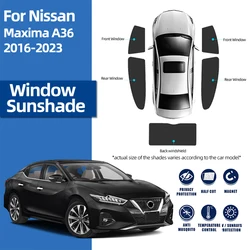 For Nissan Maxima A36 2016-2023 Magnetic Car Sunshade Shield Front Windshield Curtain Rear Side Baby Window Sun Shade Visor