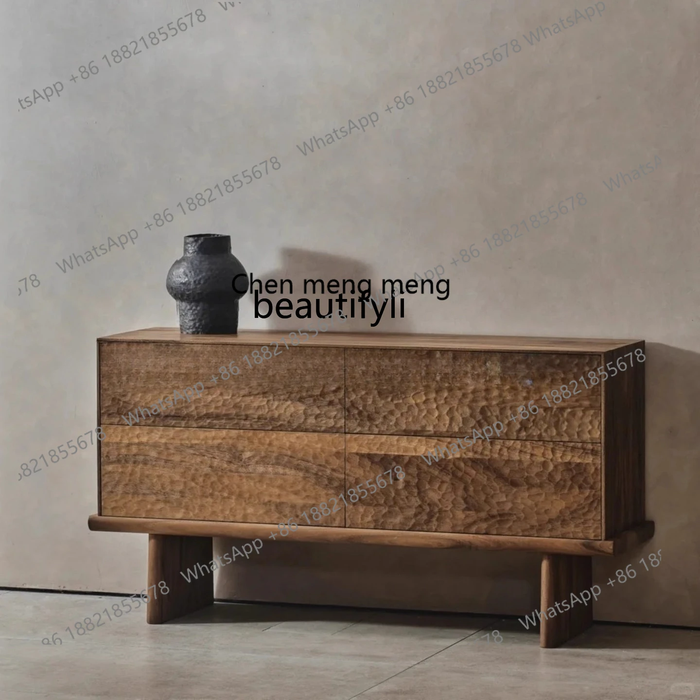 

X Solid wood dining side cabinet, living room home, retro style dining side, simple and modern storage cabinet