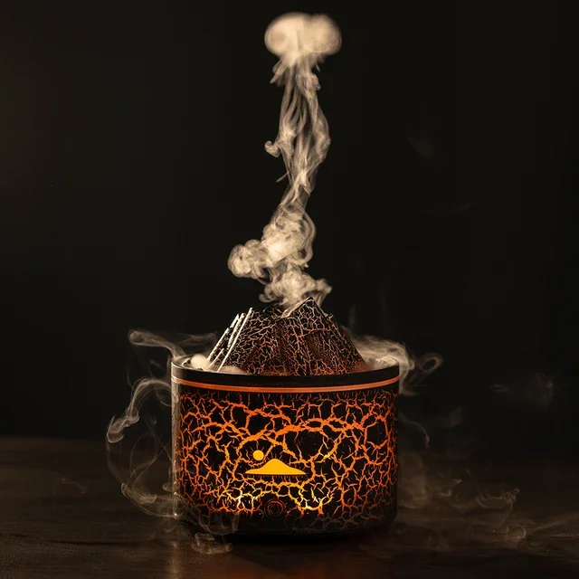 

180ml Volcanic Flame Humidifiers Mini Air Diffuser Essential Oils For Bedroom Purifier Humificador