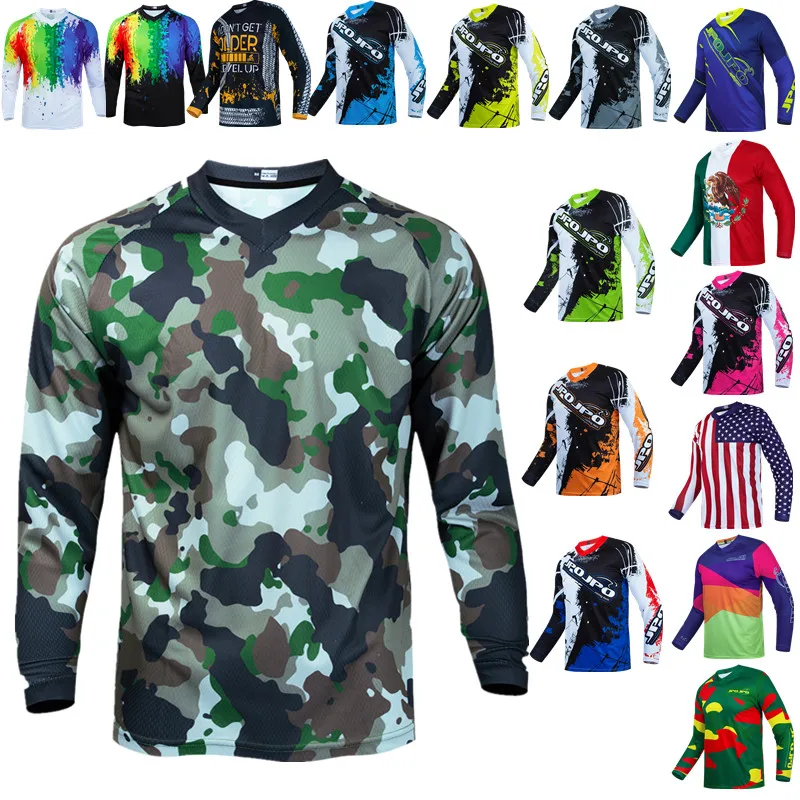

Camouflage Dirt Bike Shirt Kids Motocross Jersey Youth Off Road Motorcycle Shirt Boys mtb BMX Jersey Long Sleeve Cycling Jersey