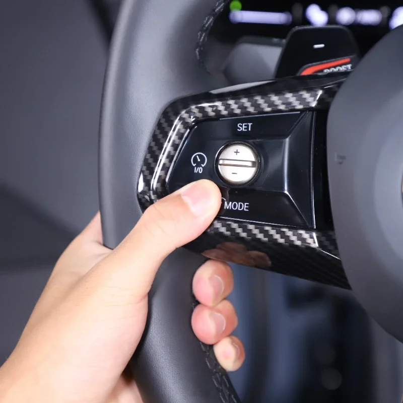 

For BMW 5 Series G60 2024-2025 ABS Carbon Fiber Car Steering Wheel Frame Trim Cover Car Interior Accessories