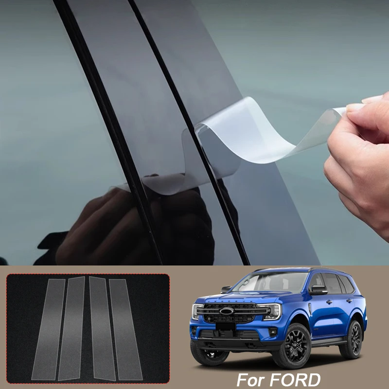 B Pillar TPU Car Protective Film For FORD EVEREST FOCUS MONDEO MUSTANG MACH E TAURUS TERRITORY ESCAPE KUGA Window Paint Sticker