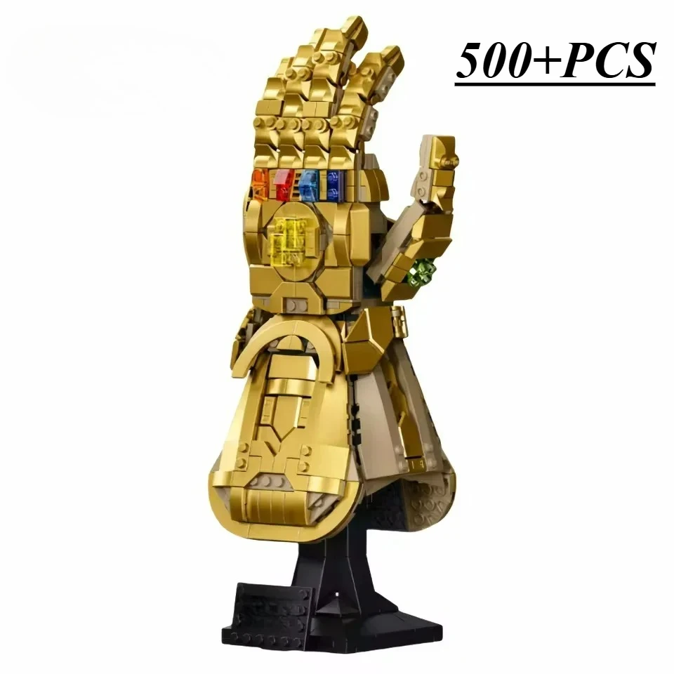 

Горячие игрушки MARVEL, новые перчатки с камнями бесконечности, строительные блоки, кирпичи, совместимые 76191, модель орнамента, защелкивающийся палец, детский подарок на день рождения