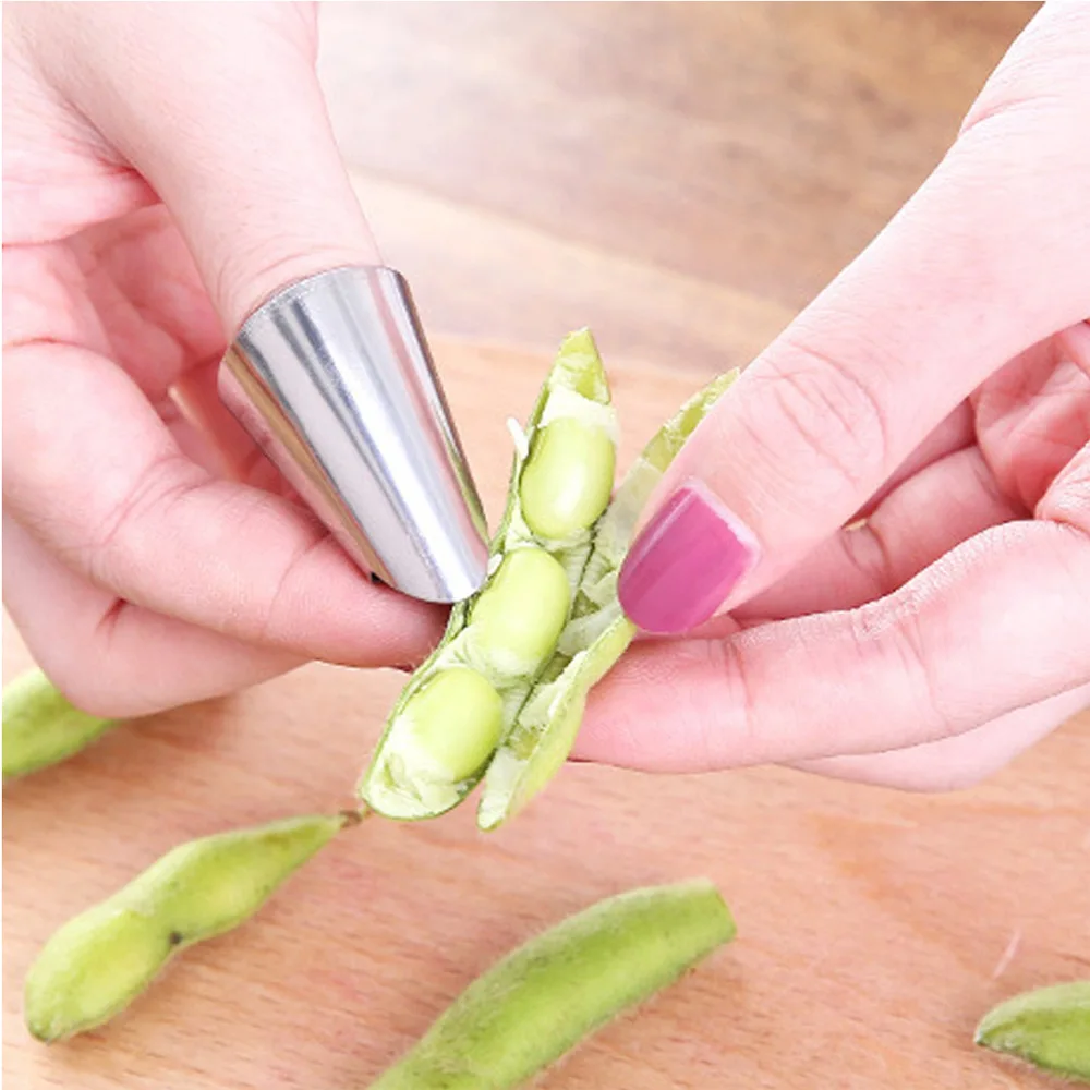 Hand Guard IronNail Cover Peeling Edamame Artifact Chestnut Nut Vegetable Protect Finger Stainless Steel Kitchen Gadgets