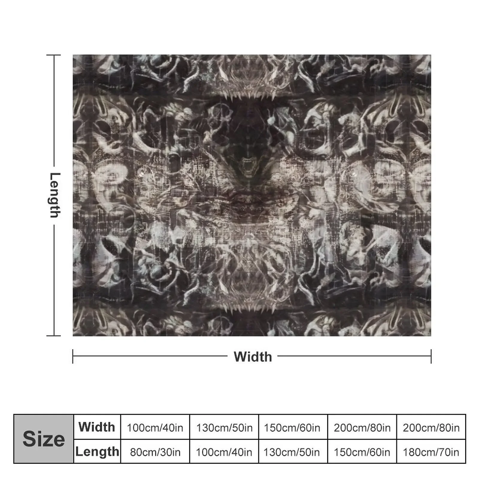 Giger Embryonic Regeneration Throw Blanket Shaggy Thermals For Travel For Baby Blankets