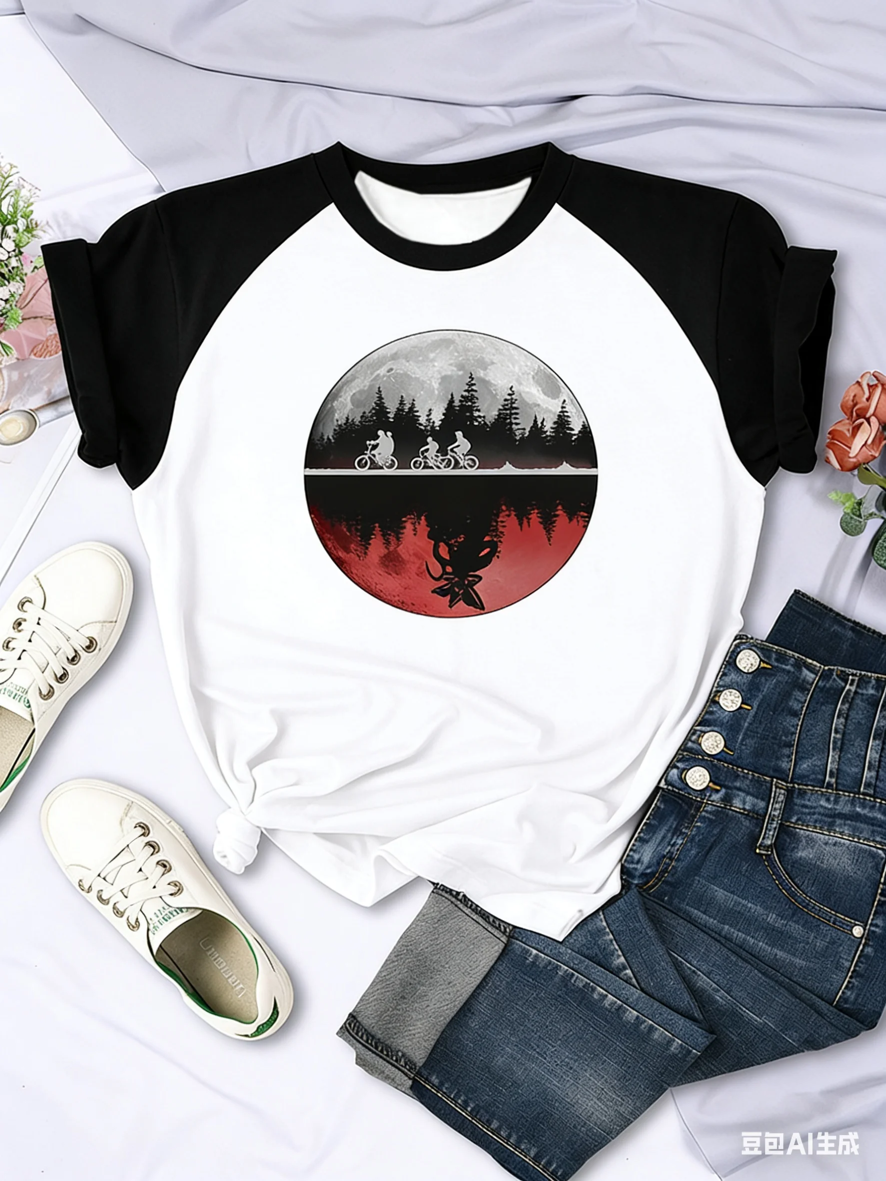 Dernier drame fantastique Thriller, T-shirt à thème imprimé en 3D, monde inversé, vélo, démon de l'enfer, Costumes de cosplay de monstres