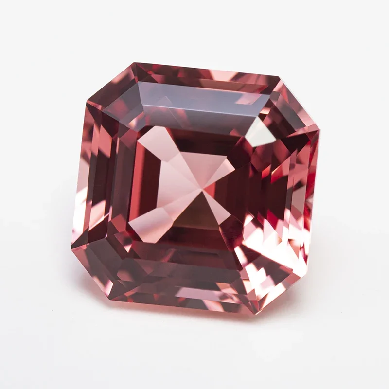 Lab Grown Padparadscha Red Lotus Flower  Square Chamfer Cut VVS1 Selectable AGL Certificate Charms DIY Jewelry Making Materials
