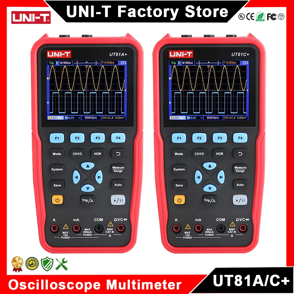 UNI-T UT81A+ UT81C+ Digital Oscilloscope Multimeter Analog Dual Channels Signal Generator 2 Channel Professional Oscilloscope