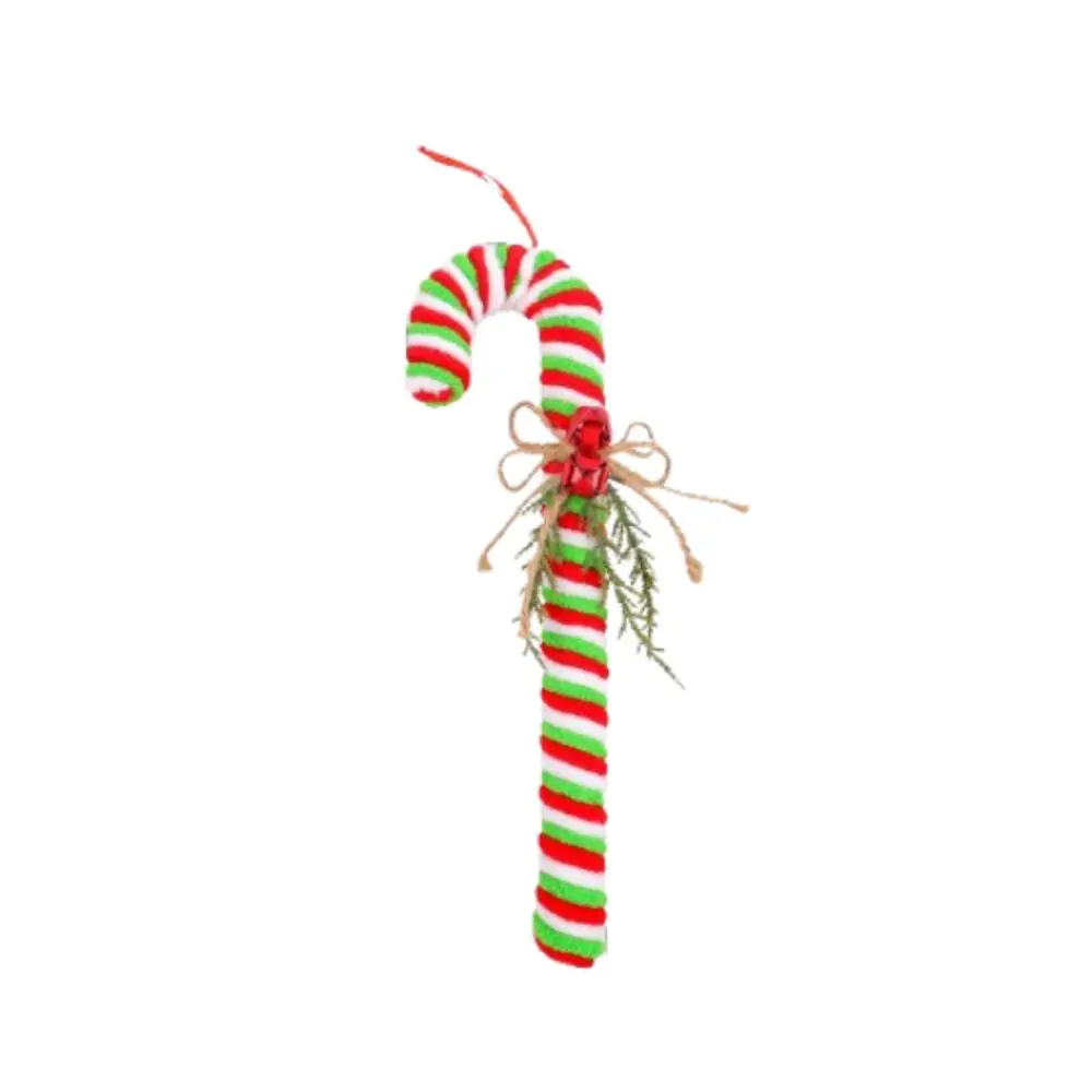 

Cartoon Candy Christmas Cane Funny Handmade Plush Cane Candy Red and White Christmas Tree Lollipop Decoration New Year Supplies