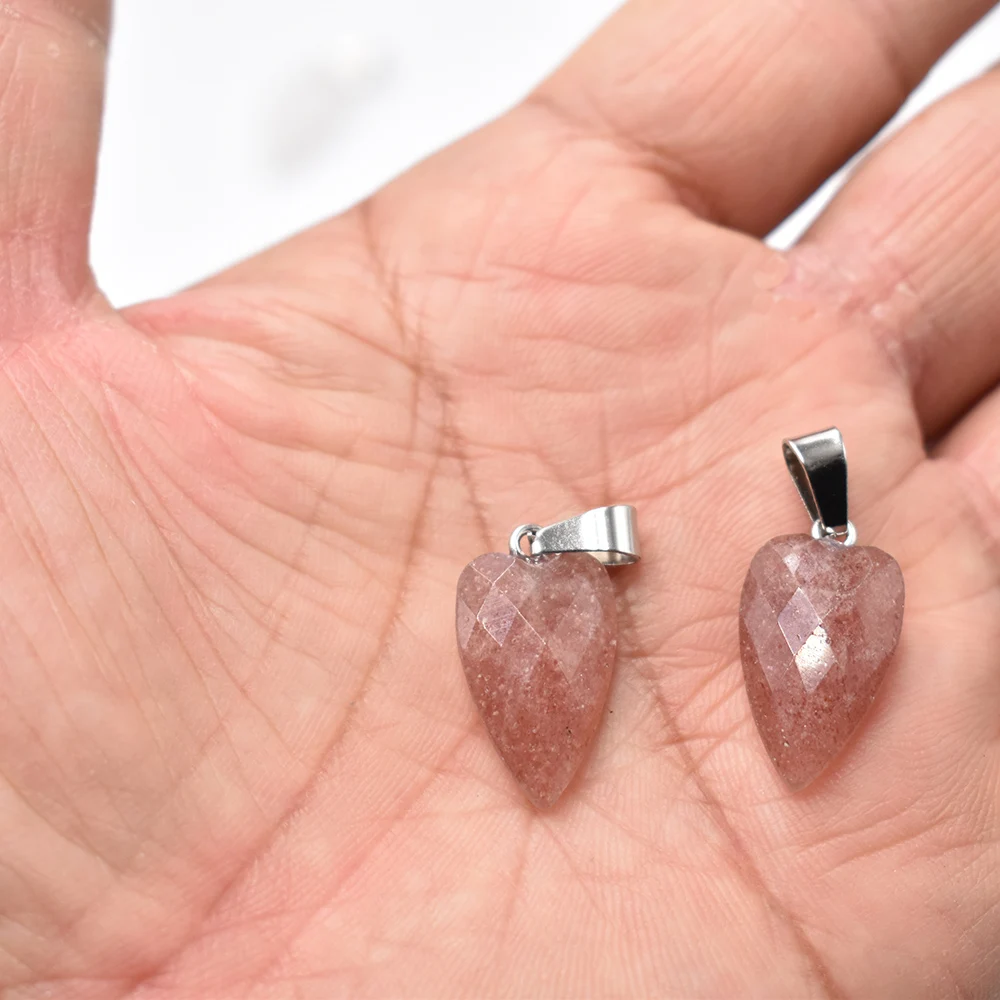 Großhandel 12 Stück/Los, hochwertige Naturstein-Anhänger mit gemischten Facetten in Tropfenform für die Schmuckherstellung, kostenloser Versand. – Detail 6