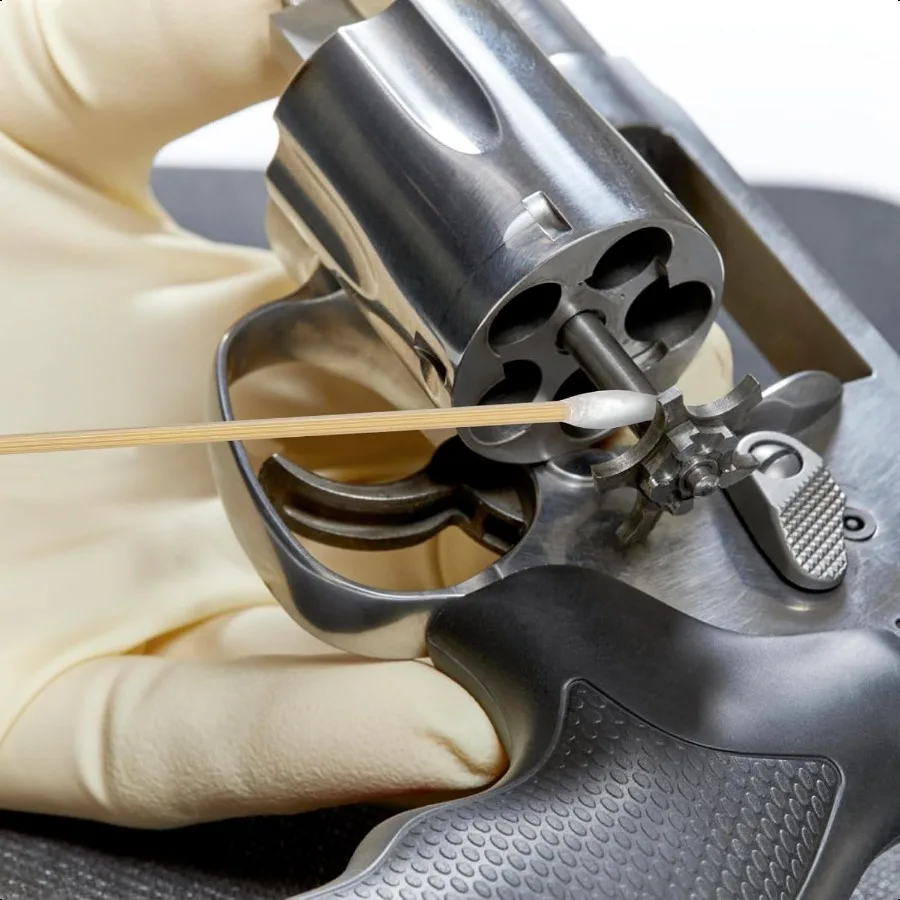 200 400 Uds hisopos de limpieza de pistola con puntas de doble punta palos de bambú resistentes de 6 pulgadas hisopos de algodón largos sin pelusa para arma de fuego Mai