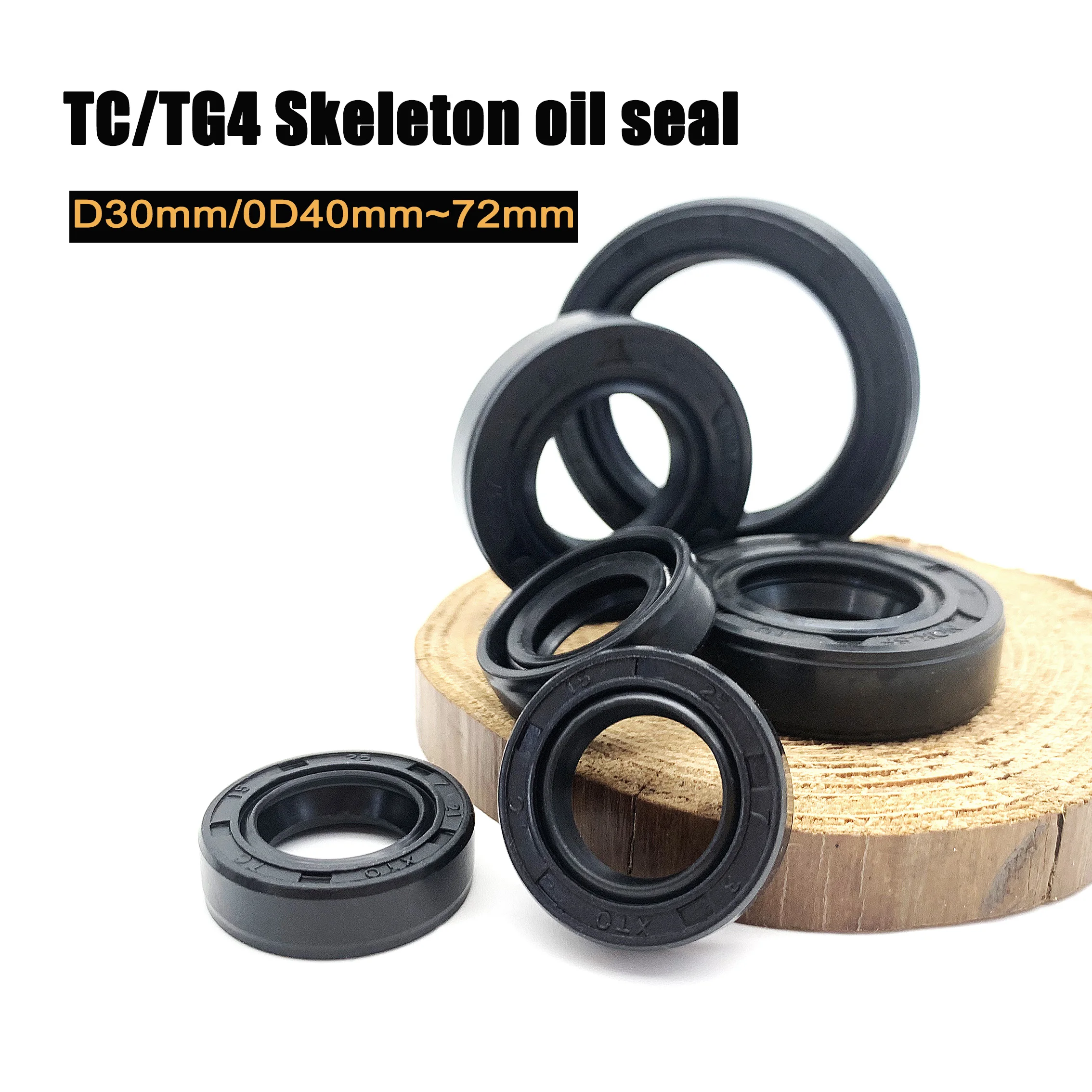 ID 30mm OD 40mm~72mm Gomma nitrilica NBR nera TC/TG4 Paraolio scheletrato - Effetto guarnizione resistente all'usura per riduttori e compressori
