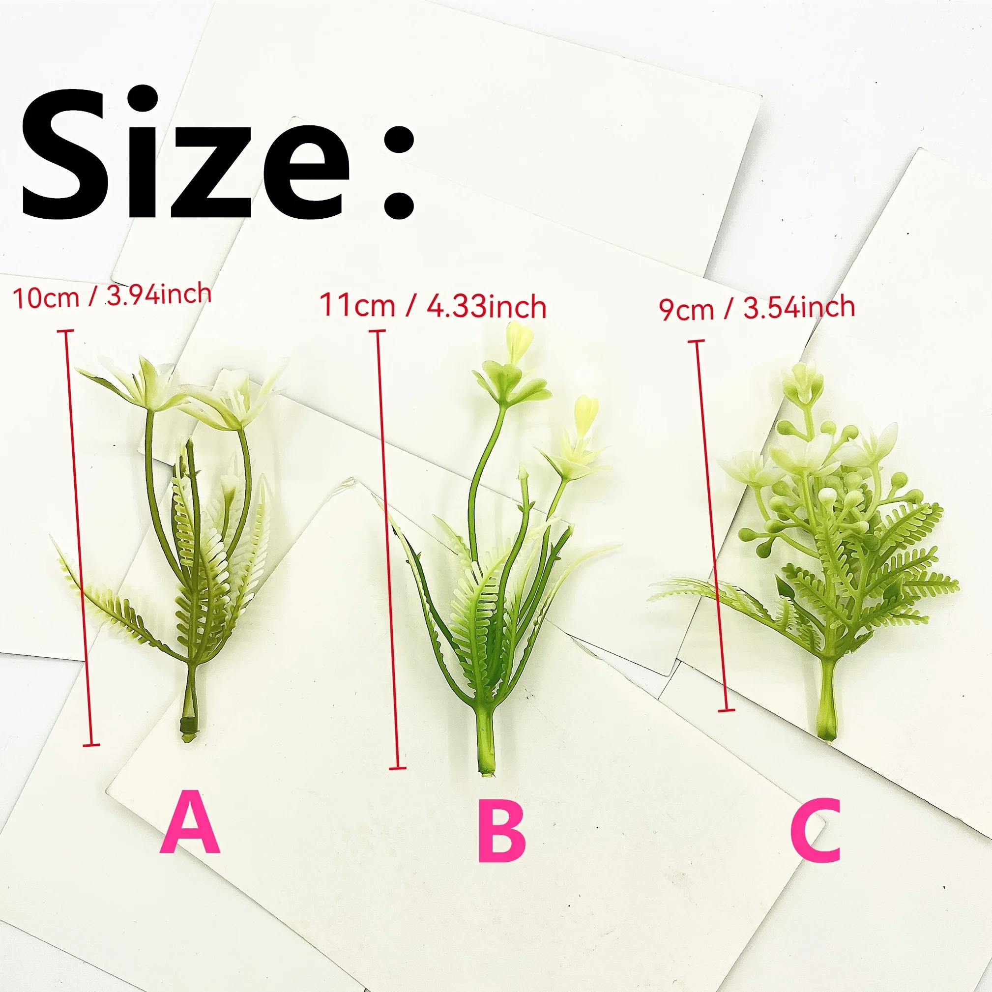 10 Stück künstliche grüne Blätter Blumen Simulation Kunststoff Gras gefälschte Pflanze für Zuhause Wand Dekor Garten DIY Mini Blumen Zubehör – Detail 1