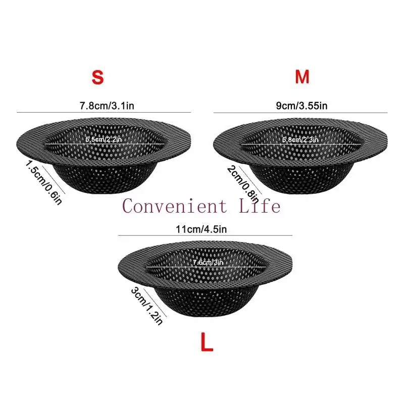 L1EE 3 шт. сито для раковины из нержавеющей стали, мелкоячеистое сито для кухонной раковины, подходит для большинства кухонных