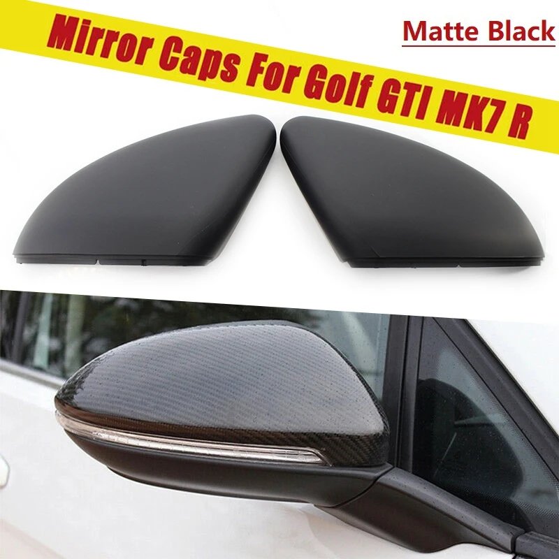 For Golf 7 MK7 - TSI 2013-2018 Front Rearview Side Wing Mirror Cap Cover Matte Black 5G0857537E 5G0857538E