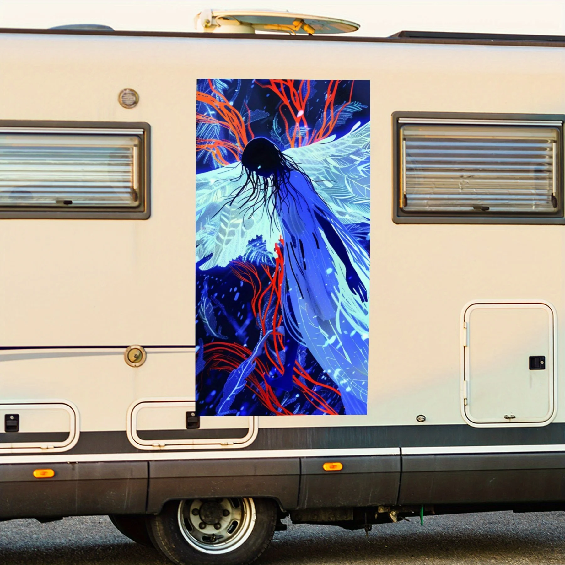 

Двойная виниловая наклейка Winged Mystic для двери автомобиля на колесах, водонепроницаемые самоклеящиеся виниловые наклейки, защитные украшения Automoti