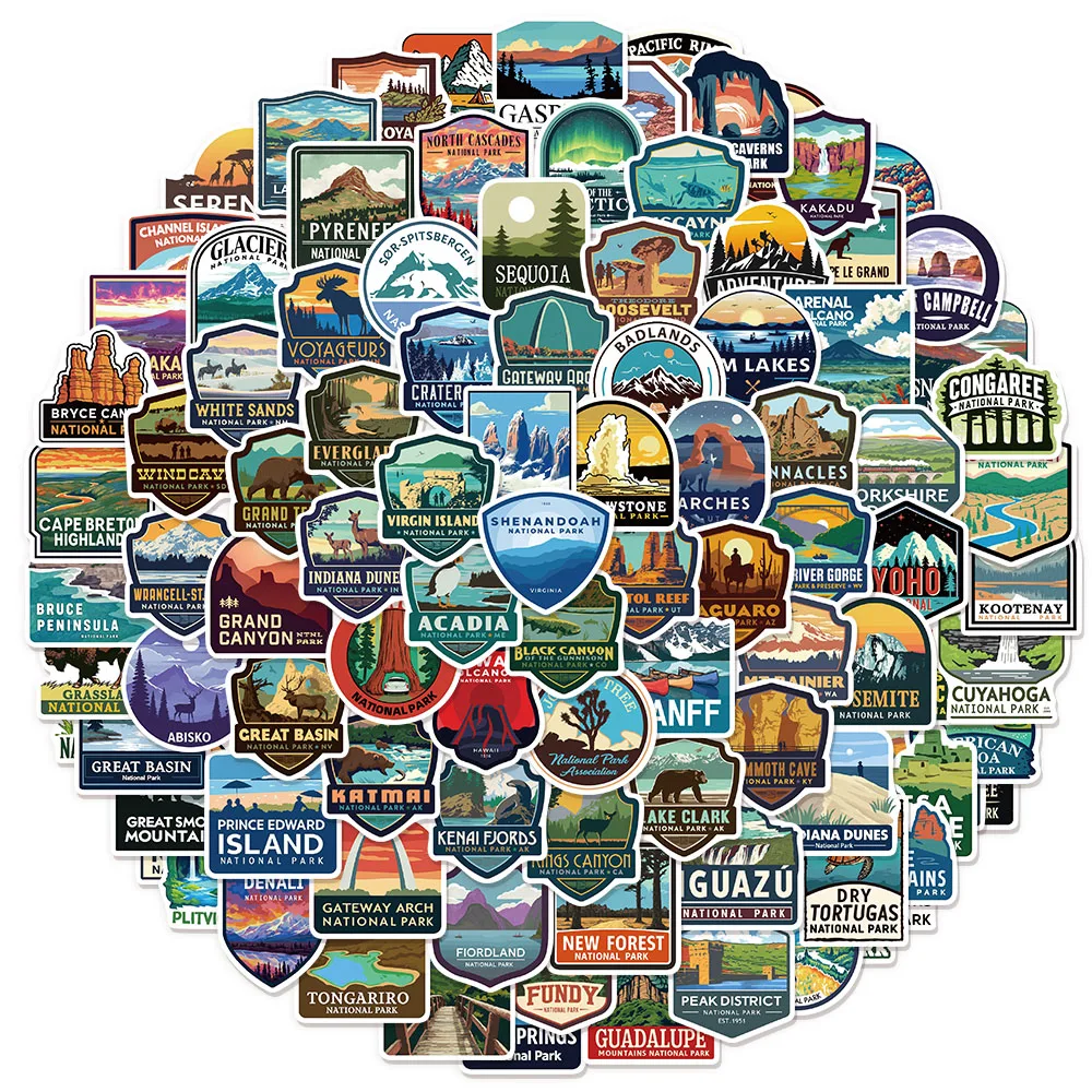 

50/100 шт., коллекция национальных ориентиров, креативные наклейки в стиле граффити, сделай сам, багаж, ноутбук, динамик, скейтборд, водонепроницаемые наклейки