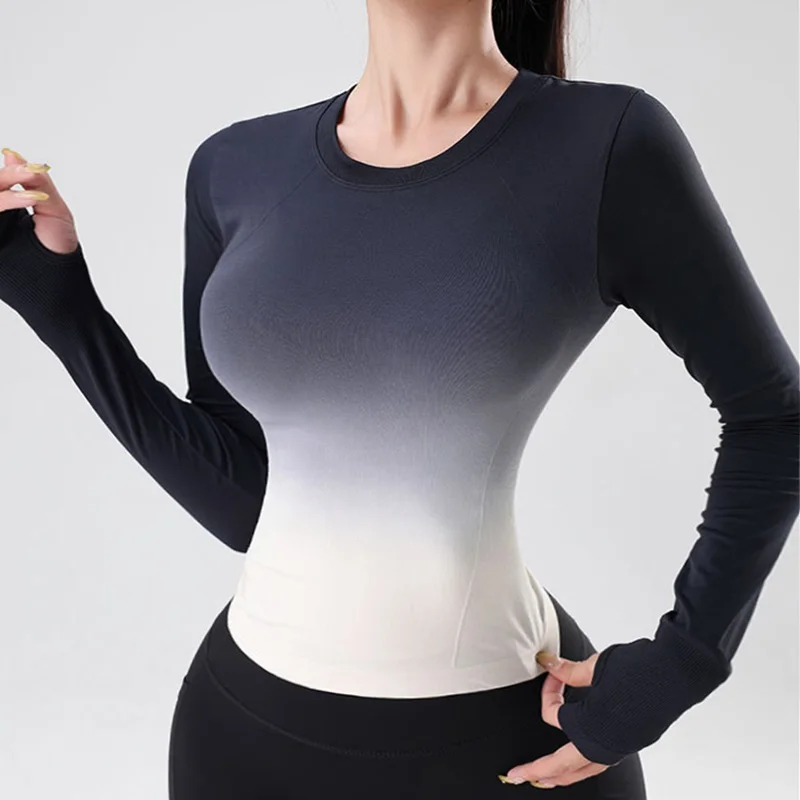 Cloud Hide Long Sleeve Yoga Shirts for Autumn Winter SEXY Sports Top Gym Fitness Running Ladies T-Shirt Girl Workout Sportswear