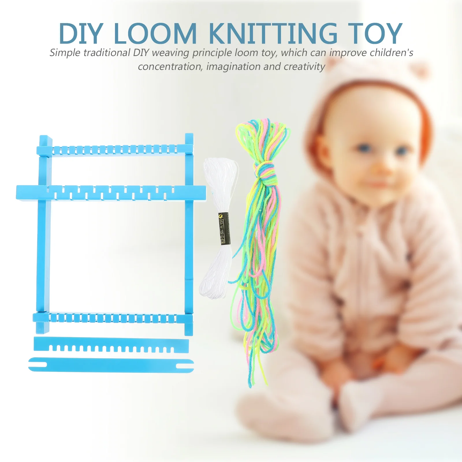 1Set Webstuhl-Lernbausatz für Kinder, DIY-Bastelaktivität, frühes Lernen, maschinell, Spaß, Eltern-Kind-Interaktion, kreativ