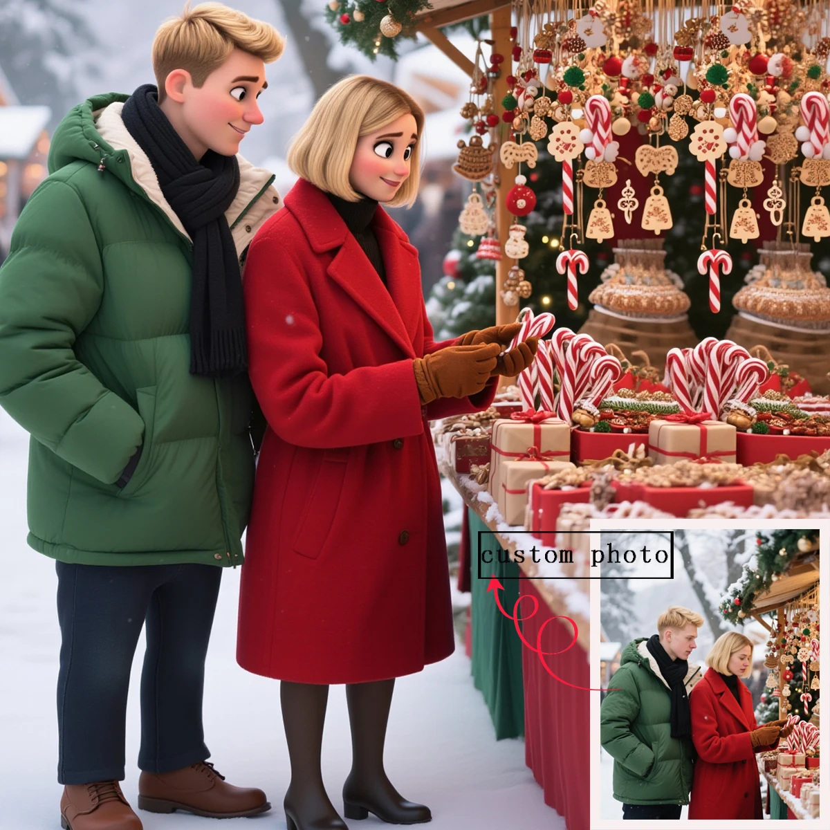 

Personalized Photo Collage Canvas Poster - Custom Family, Couples, Pets, Events - Modern Minimalist Vertical Wall Art - Indoor/O