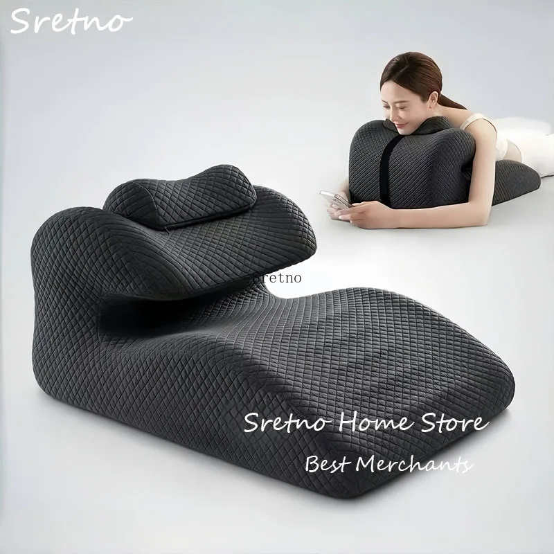 SRETNO Ergonomic Wedge Pillow Prone Sleep Pillow Stomach Acid Reflux Neck Pillows Reading Bed Back Cushions Couple Sweet Mat