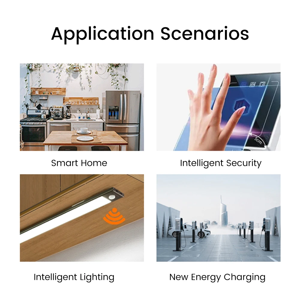 Radar Módulo de Sensoriamento do Corpo Humano, 5m Módulo de Indução de Grande Alcance para Eletrodomésticos Inteligentes, WiFi e Sensor BLE, Rd-01, 24G