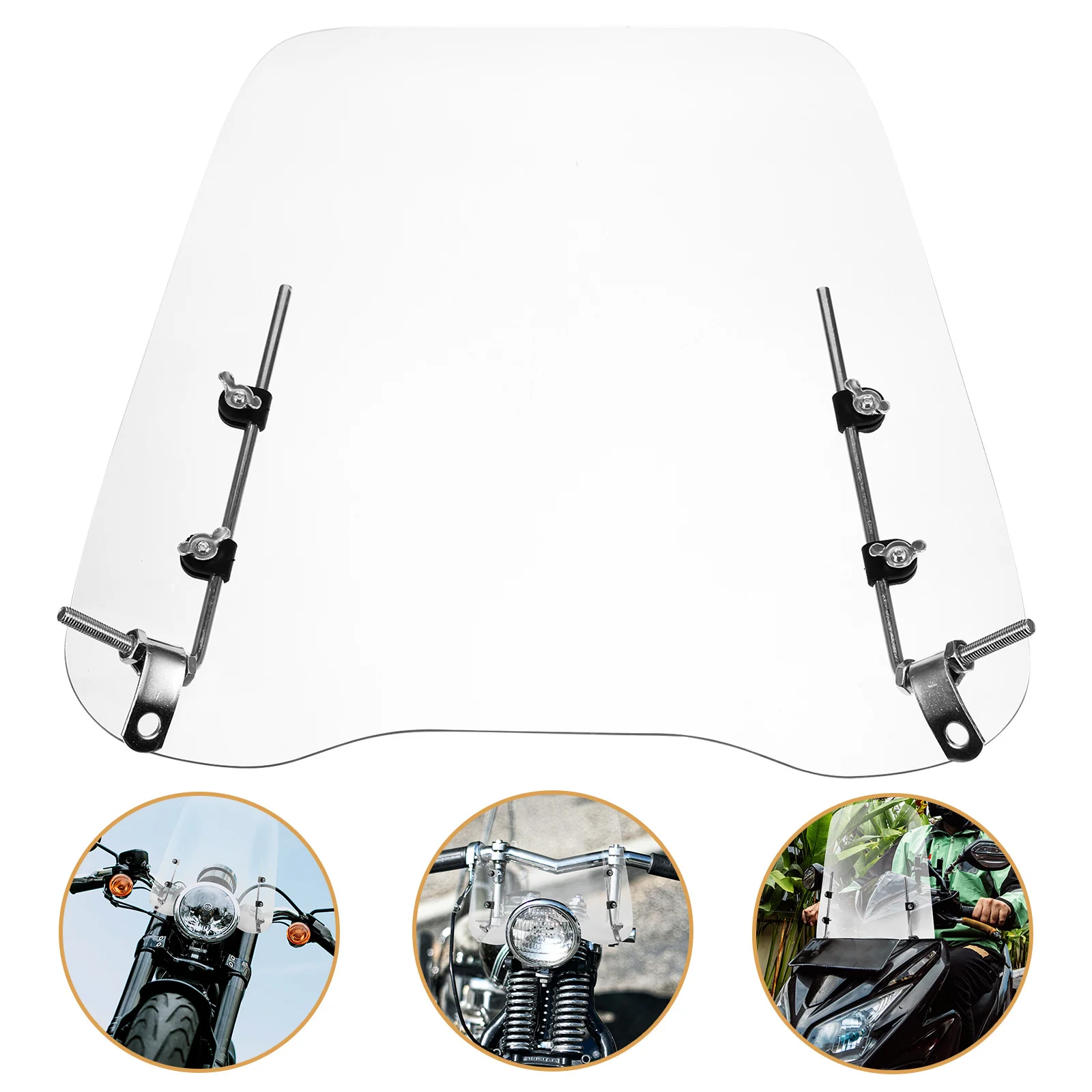 

Rainproof Motorcycle Windshield Clear Windscreen Durable Pc Material Universal Fit Easy Install Motorcycle Windshield