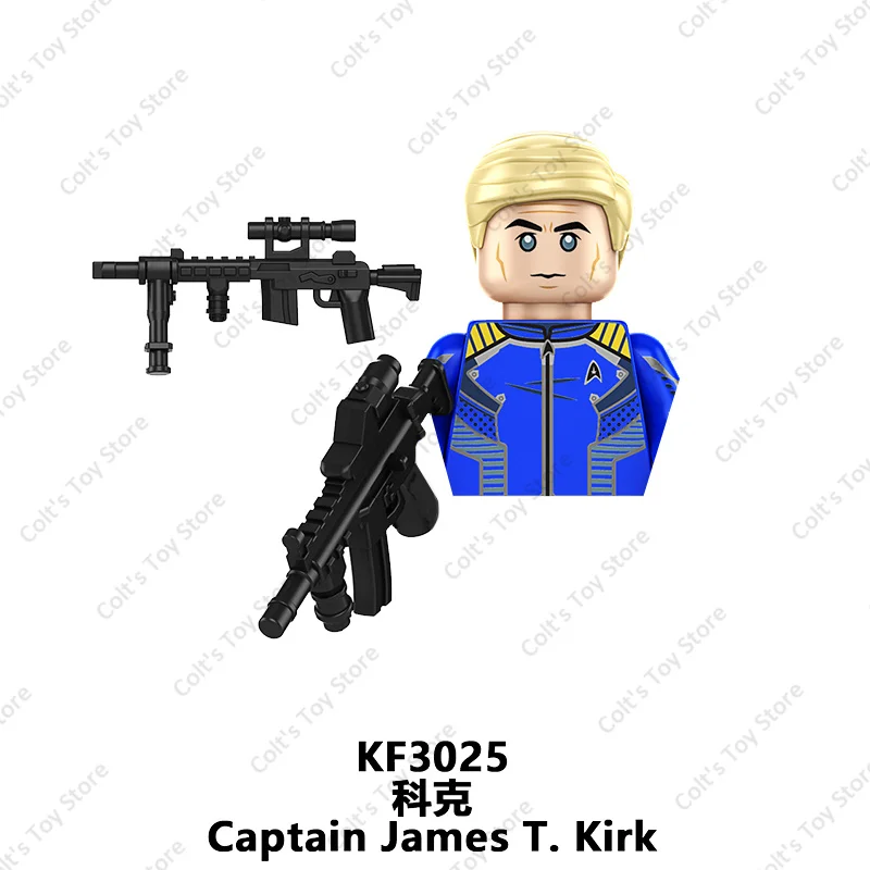 Hot Classic Movie Star Trek Building Blocks Mini Action Figures James Tiberius Kirk Spock Hikaru Sulu Model Dolls Toys Kid Gift