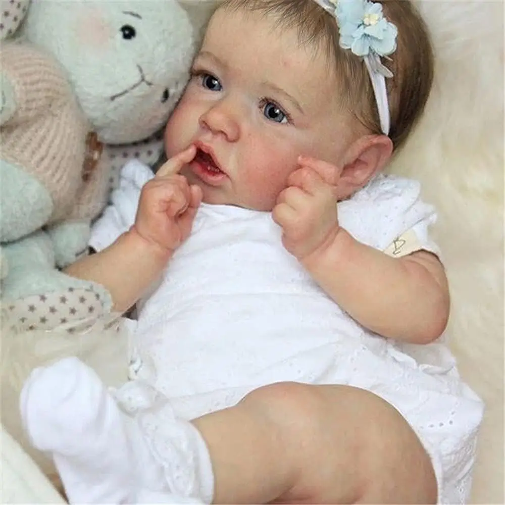 

Reborn Baby Dolls Real Saskia Replica, 20 inch Newborn Girl Doll With Realistic Veins, Lifelike Handmade Vinyl with Weighted Clo