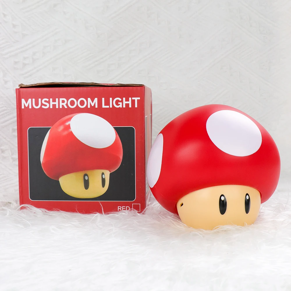 LED Question Mark Super Mario Night Light with Music Anime Peripherals Toad Bedroom Bedside Lamp USB Charging Gifts