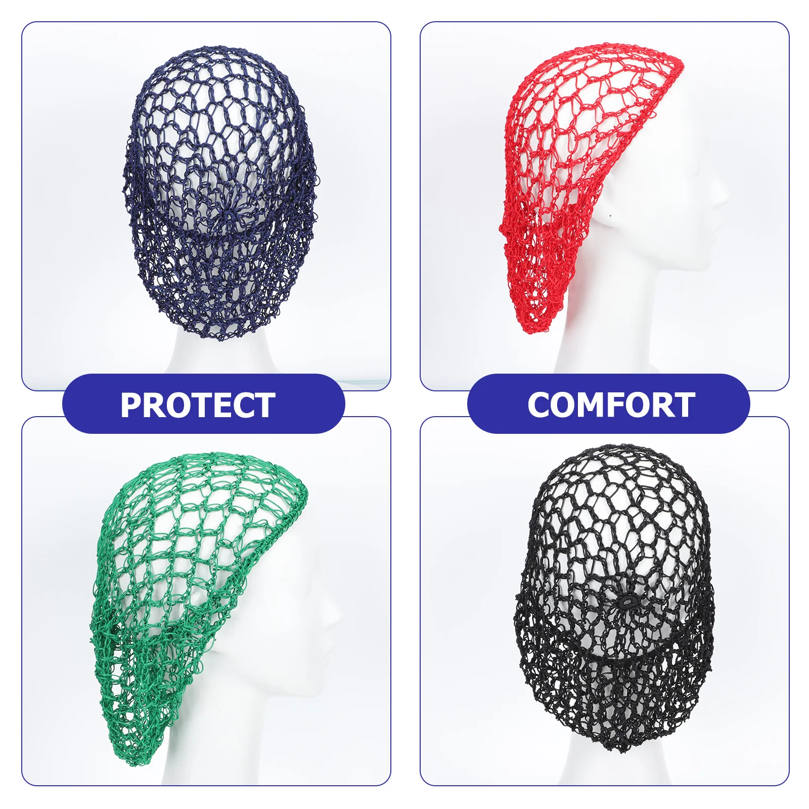 

5Pcs Crocheted Hair Care Net Elastic Soft Skin Friendly for Long Hair Extensions Braided Hairstyle Maintenance Night Cover