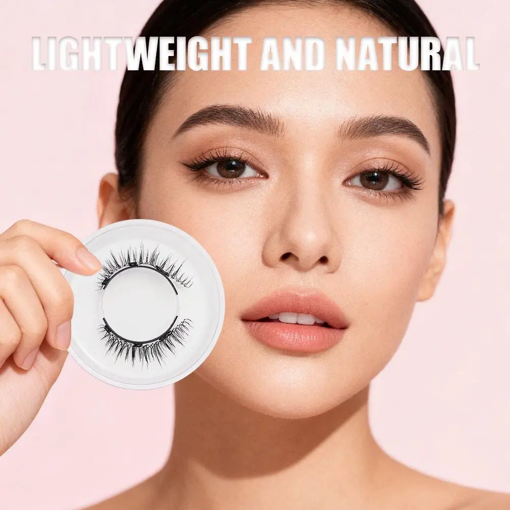 الرموش المغناطيسية مع قضيب قابلة لإعادة الاستخدام مجموعة الرموش المغناطيسية الطبيعية لا حاجة للغراء لينة واضحة الفرقة الرموش الصناعية