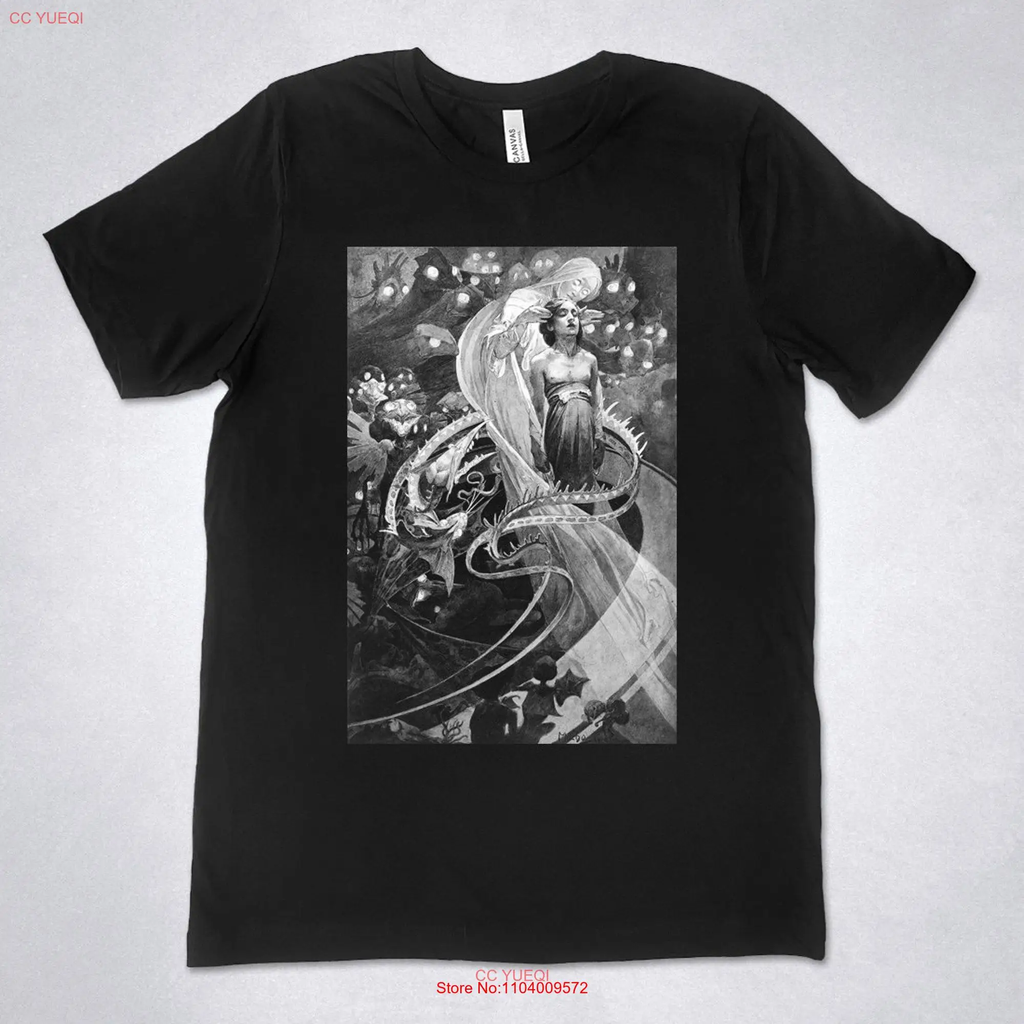 Alphonse Mucha t shirt Illustration from Le Pater Art Nouveau prinT gift Mysticism Symbolism long or short sleeves