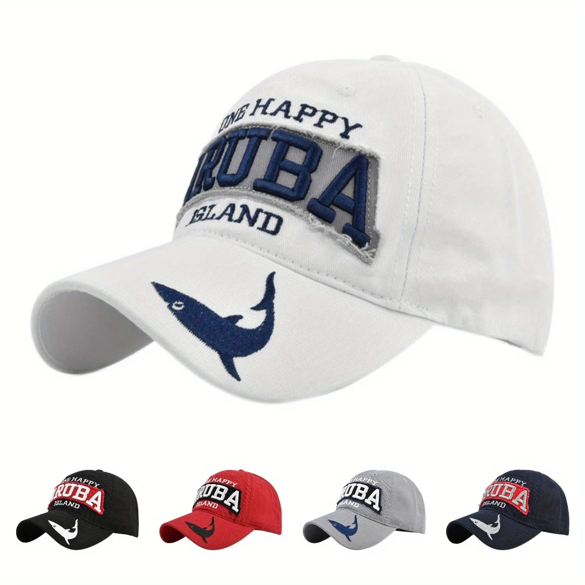 

3D Embroidery Shark Letter Dad Hat for Men Women Baseball Cap Outdoor Sports Cotton Headwear Hiking Cycling Daily Travel Sun Hat