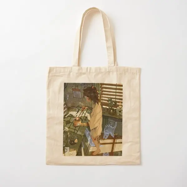 

Сумка-тоут женская из хлопчатобумажной ткани, с принтом