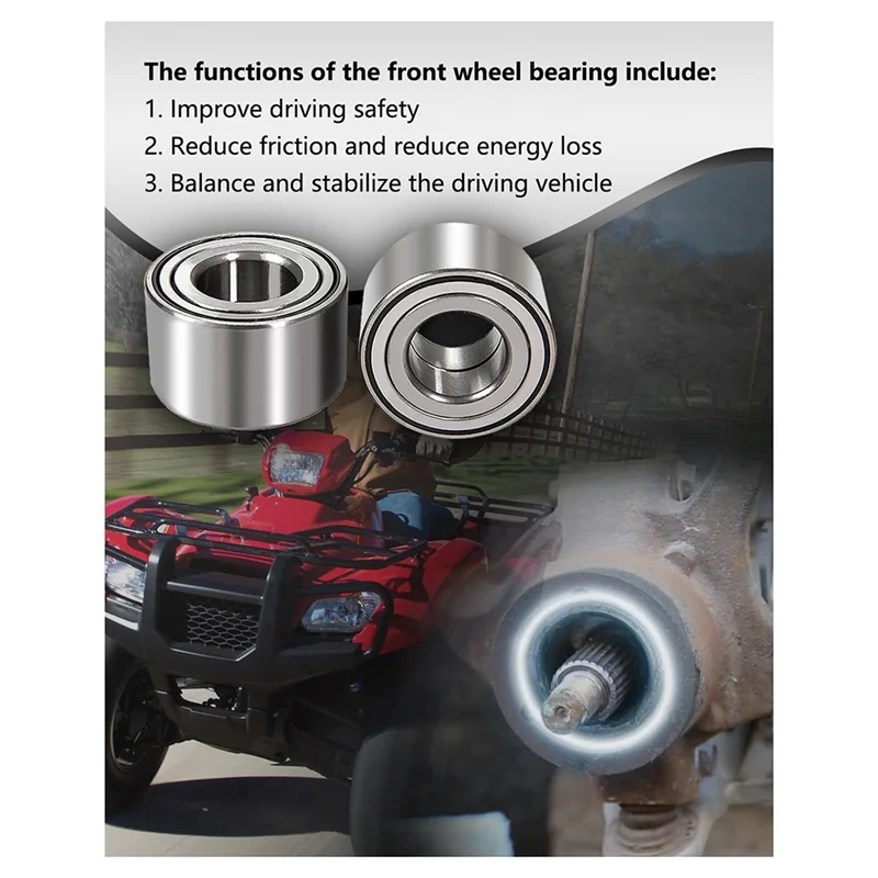 BAAG-ด้านหน้า Heavy Duty ชุดแบริ่งล้อสําหรับ Honda Rancher 420 Rubicon 500 520 2014-2024 เปลี่ยน 91051-HR3-A21 90651-HR3-A20