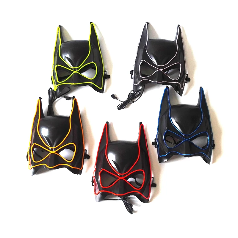 Halloween Glowing Supplies Cosplay Bat Half Face Headgear Mask Super Hero Decorative Party Mask