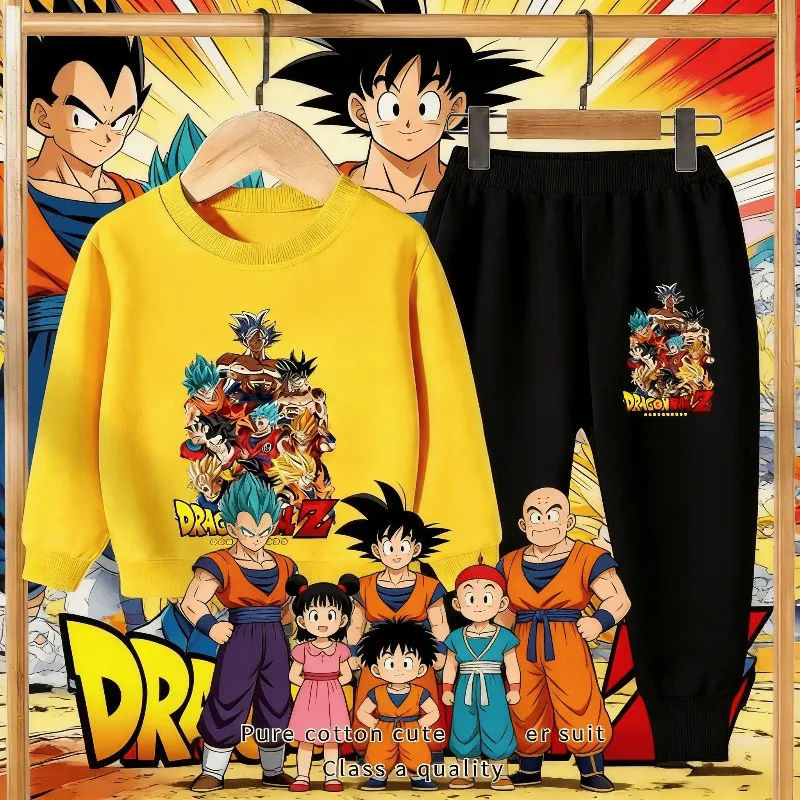 Anime Son Goku Jungen Trainingsanzug Outfit Dragon Ball Kinder Sportbekleidung Set Kleinkind Herbst Sweatshirt Jogginghose Kinderkleidung Anzug
