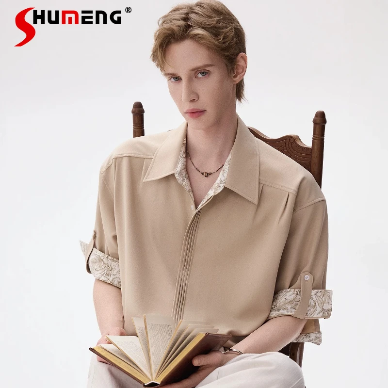 

Fashion Floral Short-sleeve Shirts Men's 2026 Summer New Stylish Handsome Slim-fitting Thin Shirt Lapel Comfort Breathable Tops