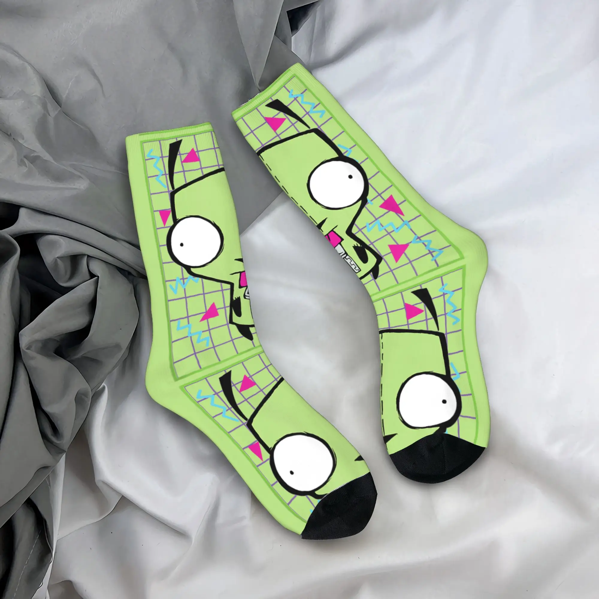New Male Men Socks Casual  Invaders Zims  Gir 90s Gir Sock Polyester  Skateboard Women's Socks Spring Summer Autumn Winter,